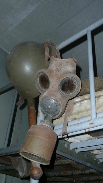 helmet and gas mask