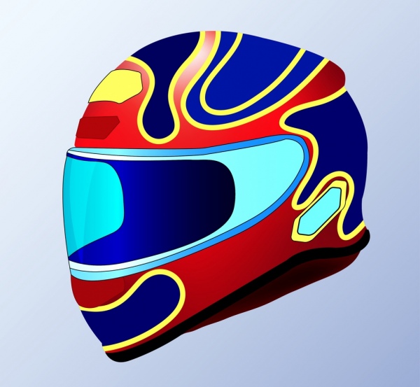 helmet icon design 3d colorful decoration