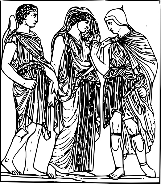 Hermes Orpheus And Eurydice clip art