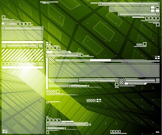 hi tech design green background vector
