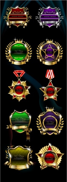 badges templates collection shiny colored modern design