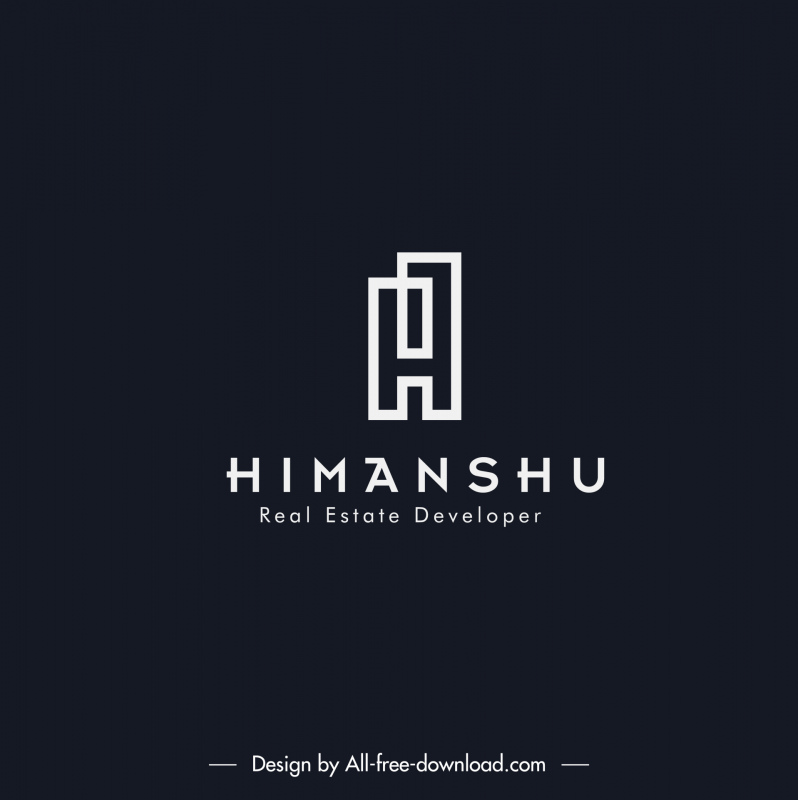 himanshu real estate logo template flat contrast stylized text sketch