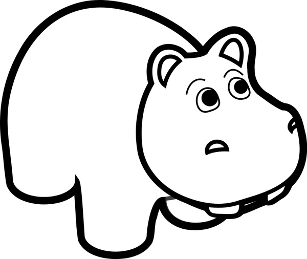 Download Hippo Line Art Free vector in Open office drawing svg ...