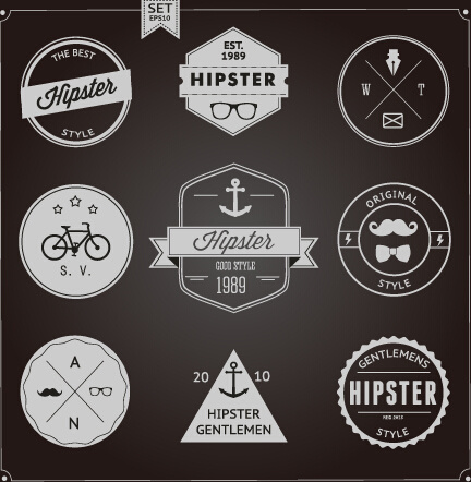 hipster style badges and labels vector graphics