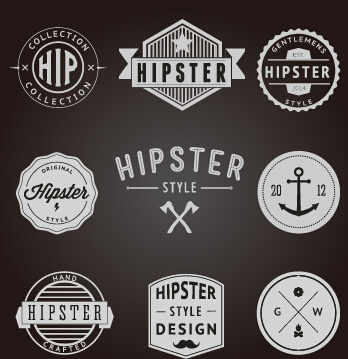 hipster style badges and labels vector graphics