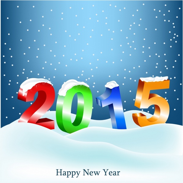 Holiday greeting card for 2015 year