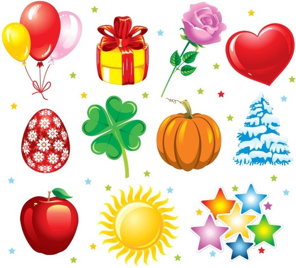 Holiday Objects Vector Set