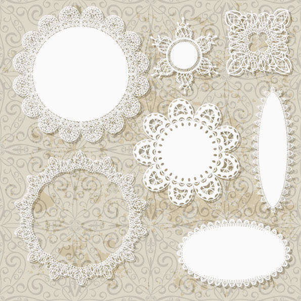 hollow floral ornaments and lace vector