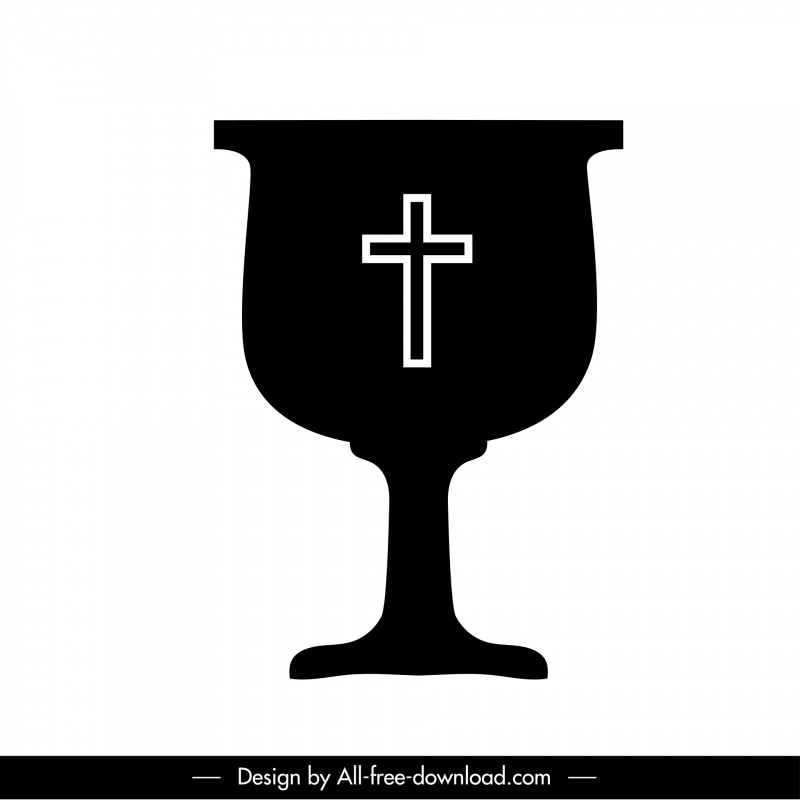 holy grail icon flat silhouette outline
