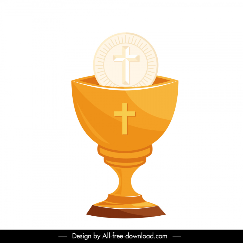 holy grail icon sign 3d cup host sketch