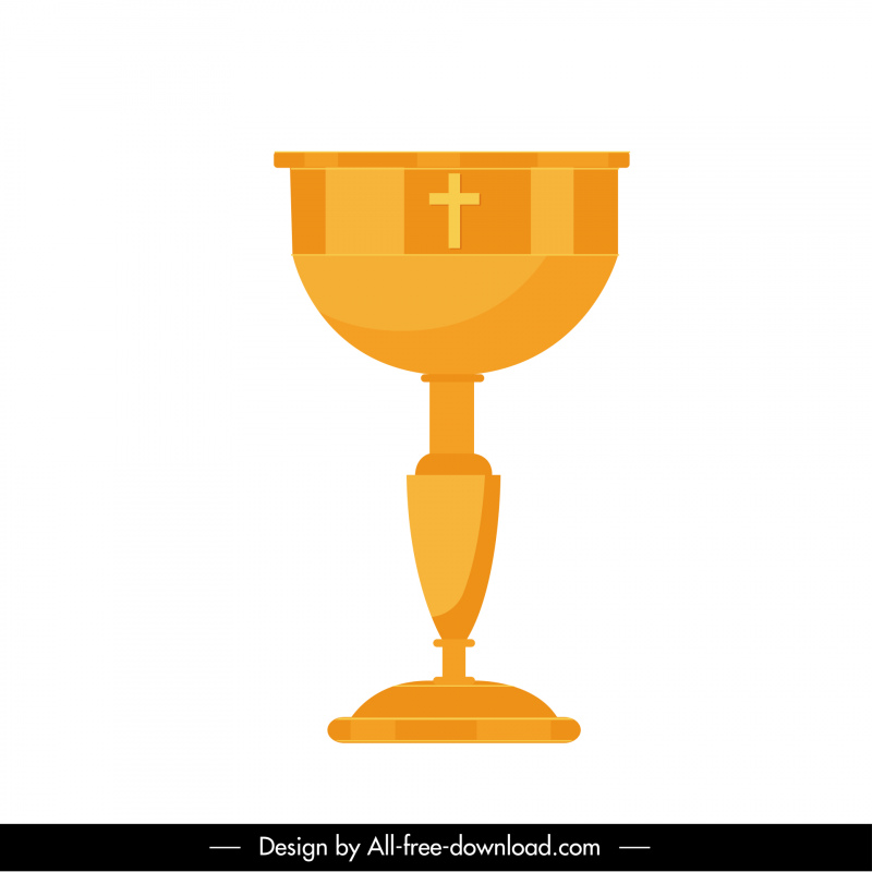 holy grail sign icon flat cup cross symbol design
