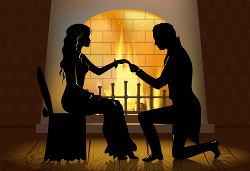 home fireplace vector background