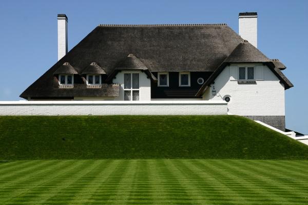 beautiful house with green grass yard
