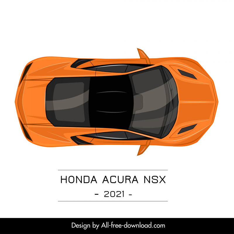 honda acura nsx 2021 car model icon top view symmetry design