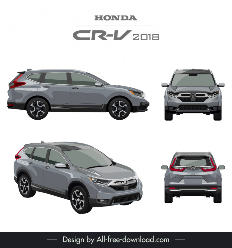 honda cr v 2018 car models advertising template modern different views sketch