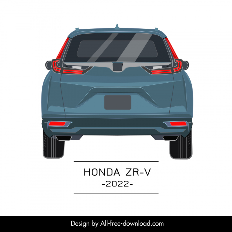 honda zr v 2022 car model icon modern flat back view design 