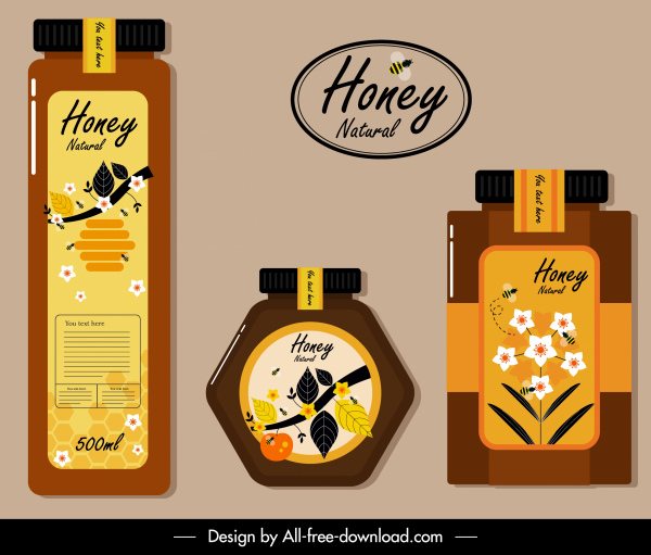 honey label templates classical flat decor