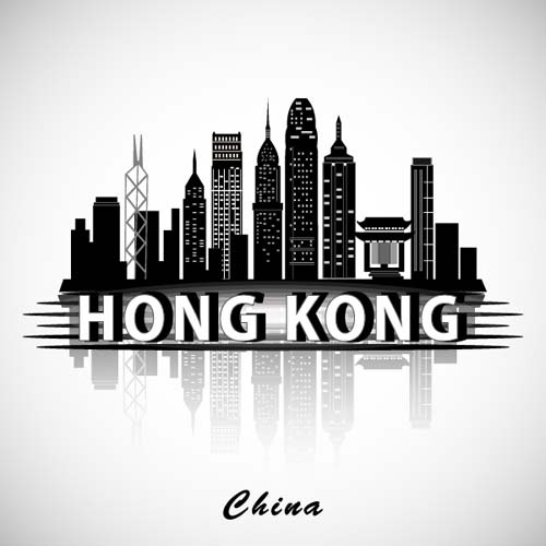 hong kong city background vector