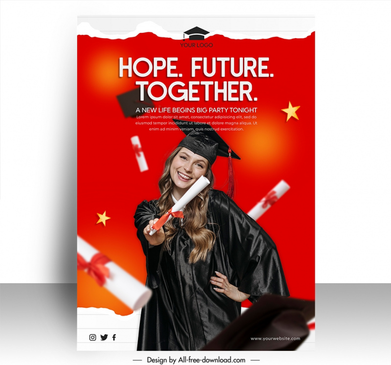 hope future together poster template dynamic happy female student