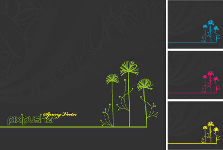 horizontal version of the tree backgrounds vector
