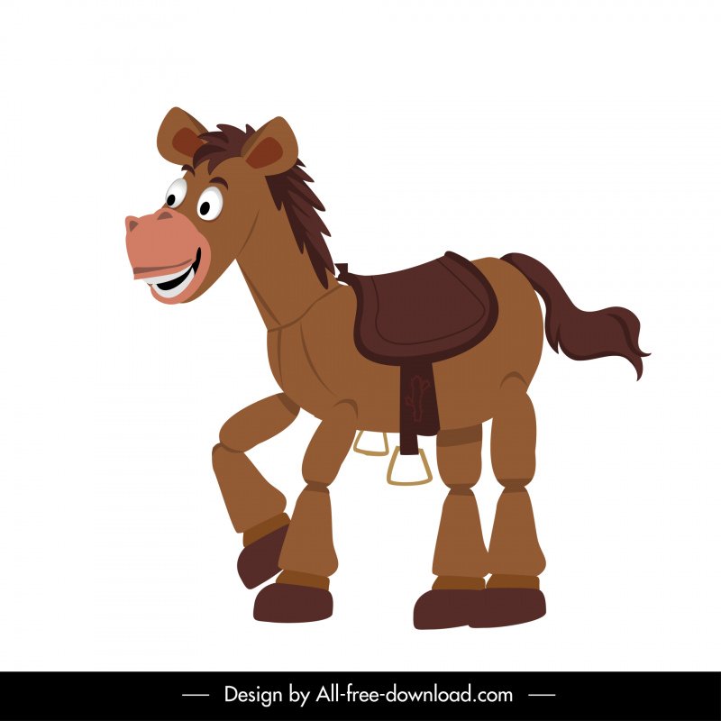 horse bullseye cartoon character icon funny design