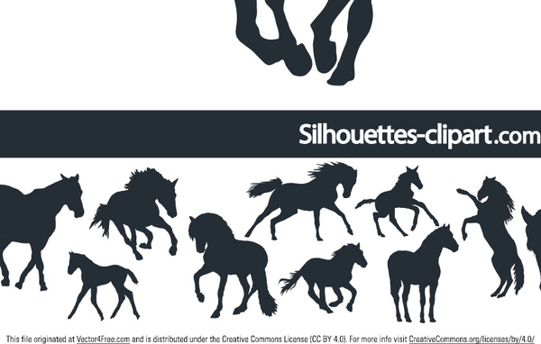 horse silhouette vectors