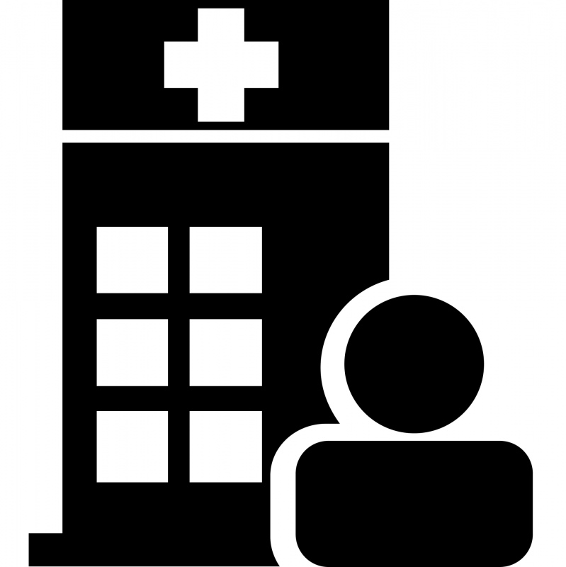 hospital user interface icon flat black white sketch