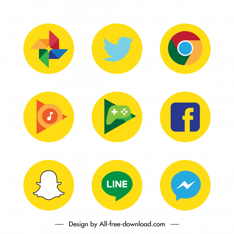 hot apps icon sets modern flat circle isolation outline 