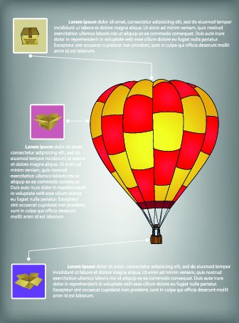 hot balloon business template vector