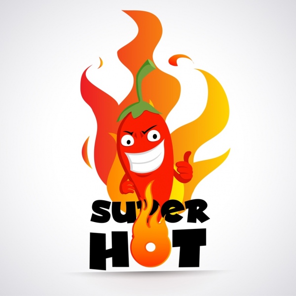 hot chili logotype stylized icon flame decoration