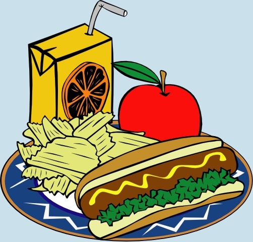 Hotdog Apple Juice Chips Mustard clip art
