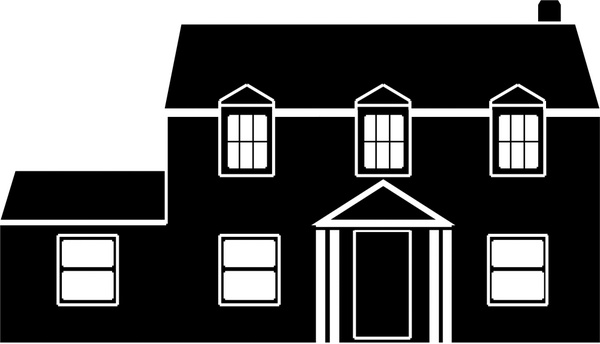 house design sketch illustration with silhouette style