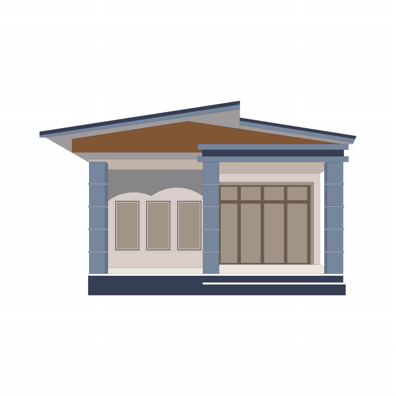 house icon simple modern flat sketch