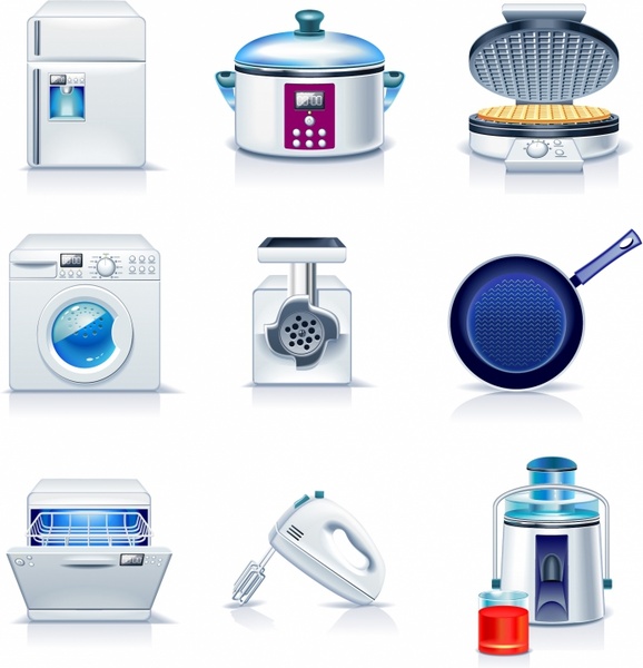 Household appliances icons 