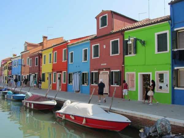 houses colored burano island