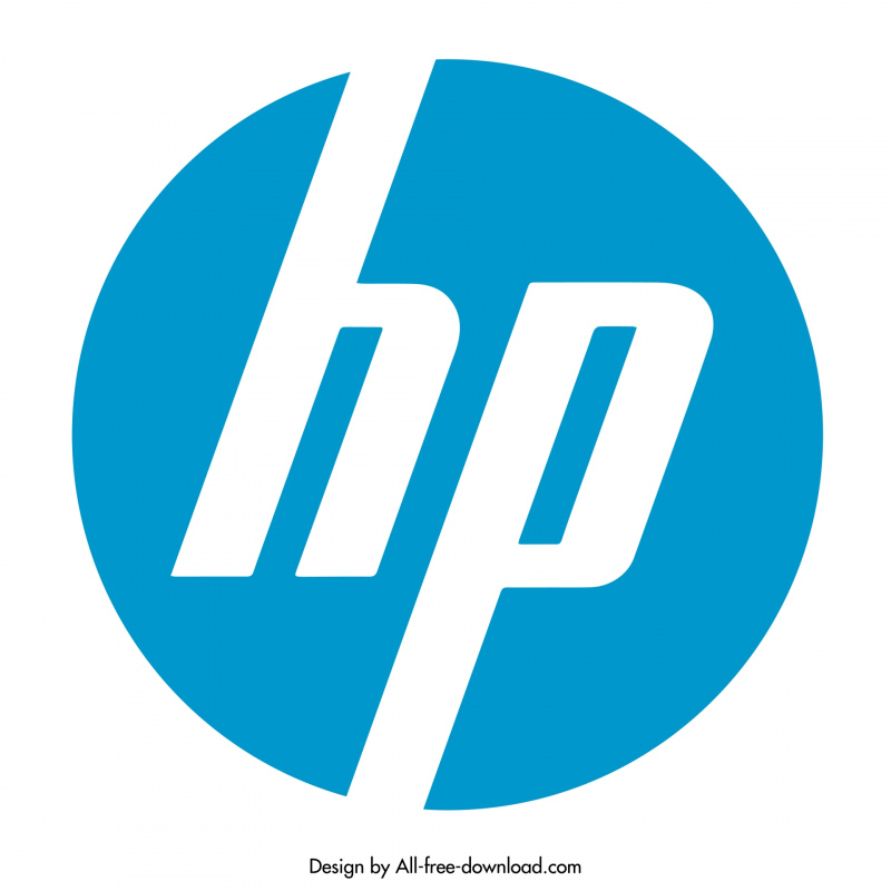 hp logo template flat isolated circle texts