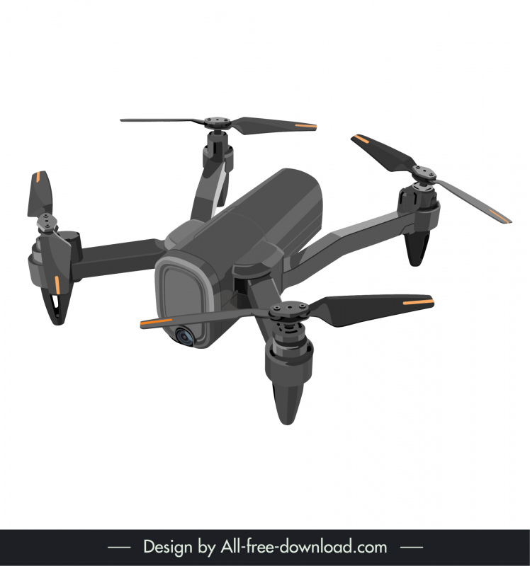 hr h6 drone design element modern 3d top view