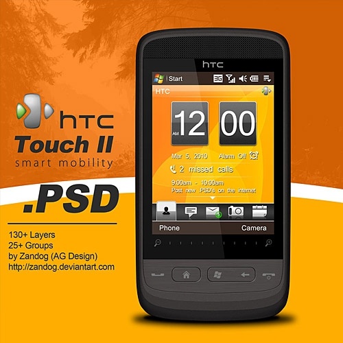 HTC Touch 2 Smartphone PSD