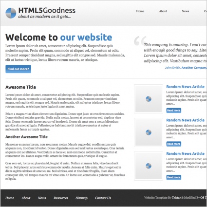HTML5 Goodness Template
