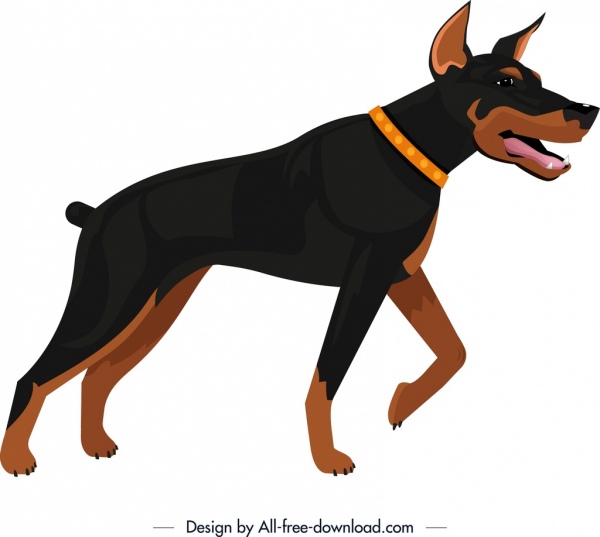 hunting dog icon colored cartoon design 