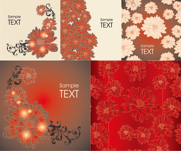 hyun red decorative pattern background design vector