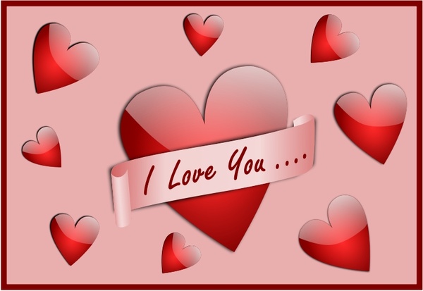 I Love You Card Free vector in Open office drawing svg ( .svg ) vector ...