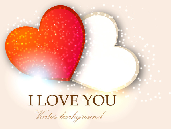 i love you two heart valentine background 