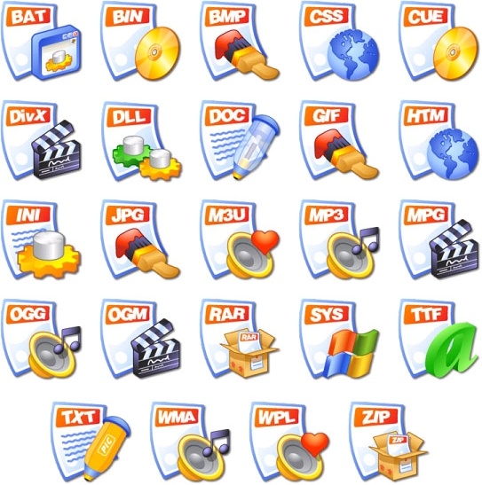 iCandy Junior File Types icons pack 