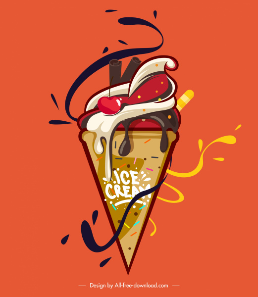 ice cream advertising background colorful dynamic classical decor 