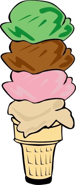 Ice Cream Cone (4 Scoop) clip art