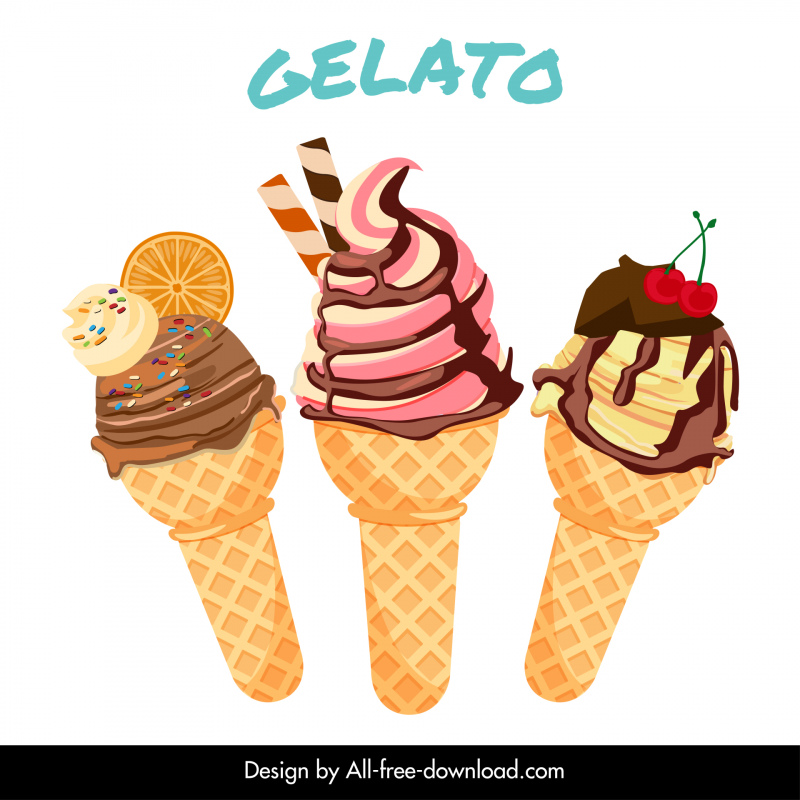 ice cream gelato advertising poster elegant yummy classic design