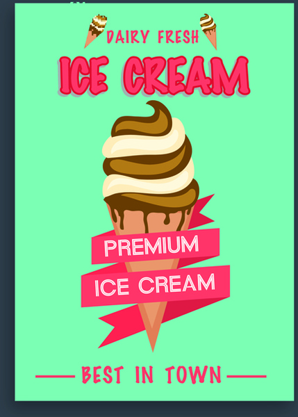 ice cream vintage poster vector