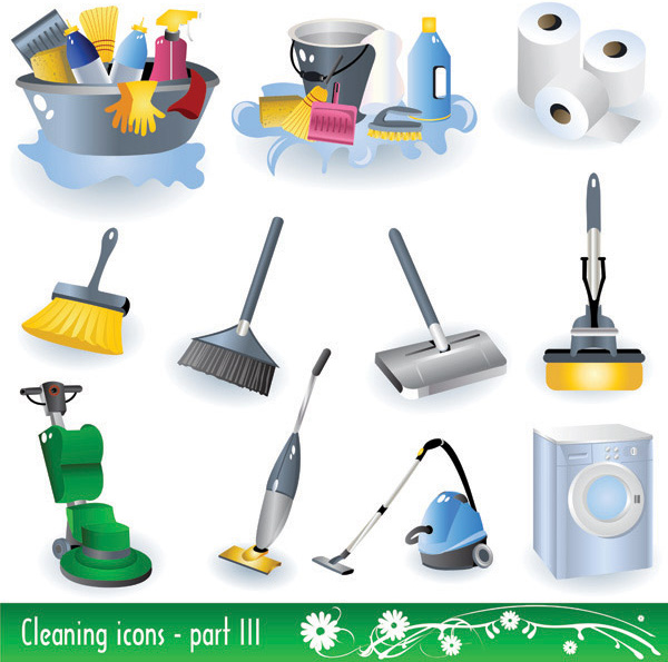 icon cleaning supplies vector