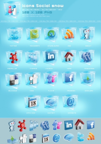 Icons Social snow icons pack